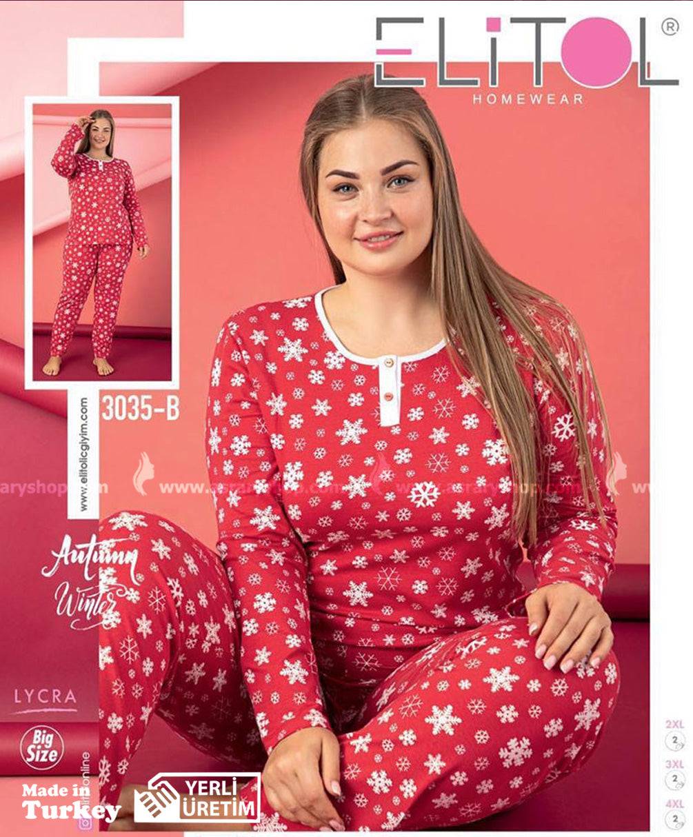 Elitol Special Size Long Cotton Pajamas 3035-B 4XL