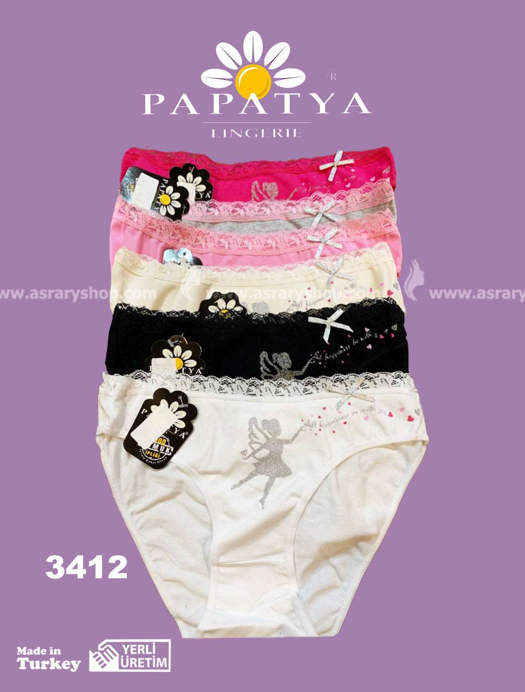 Papatya Cotton with Lace Panty 3412 M-L