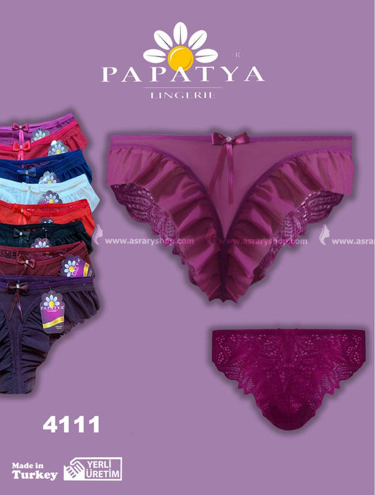 Papatya Chiffon-Lace Lingerie Panty 4111 M-L