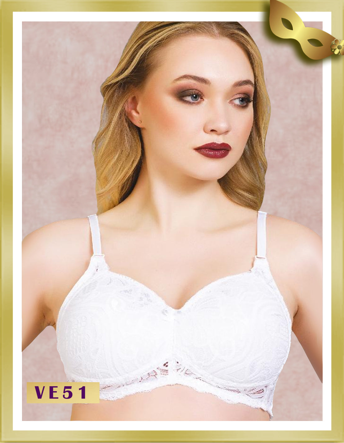 Vienna Soft Cup Bra with Lace VE51 White D