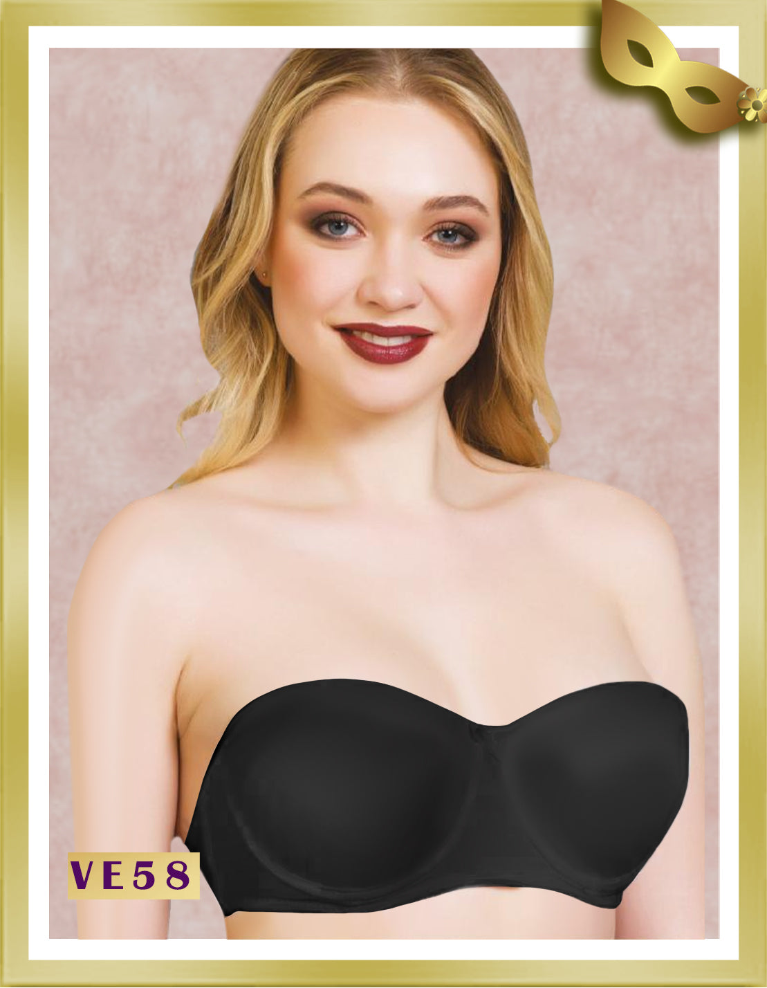 Vienna Strapless Underwired Soft Cup Bra VE58 Black